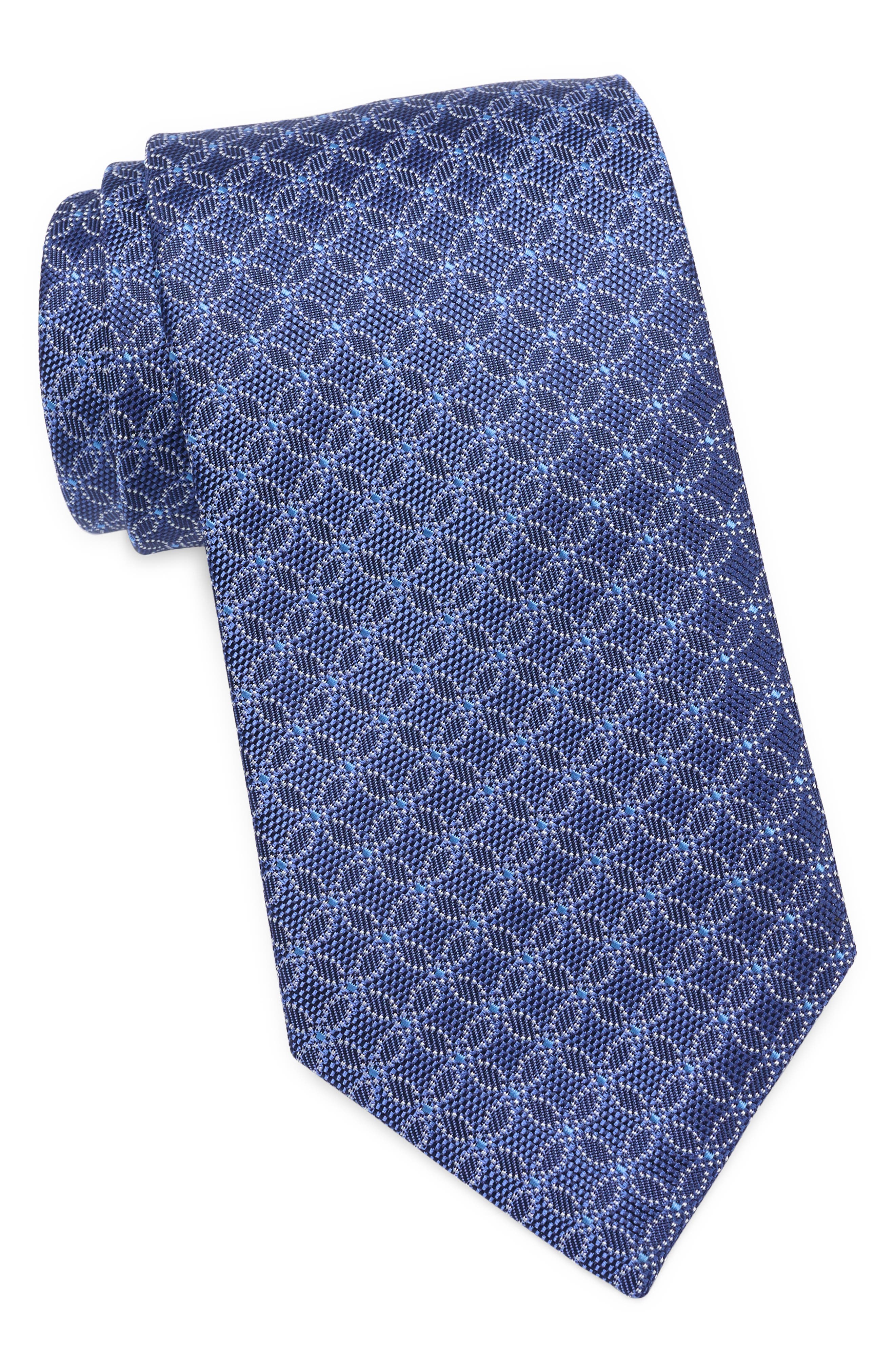David Donahue Mens Geometric Navy Neck Tie David Donahue Mens Geometric Navy Neck Tie